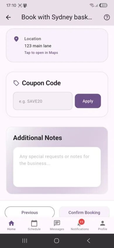 KeepMyBooking booking confirmation screen