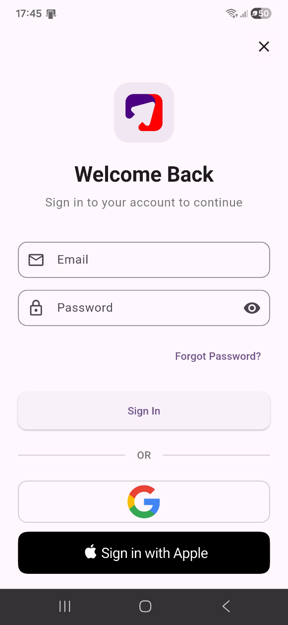 Home screen